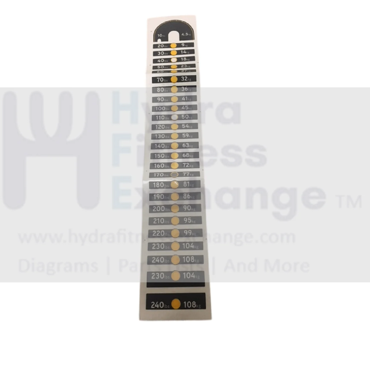 Matrix Fitness Strength System Specification Label Weight Plate 10lbs 1000411786