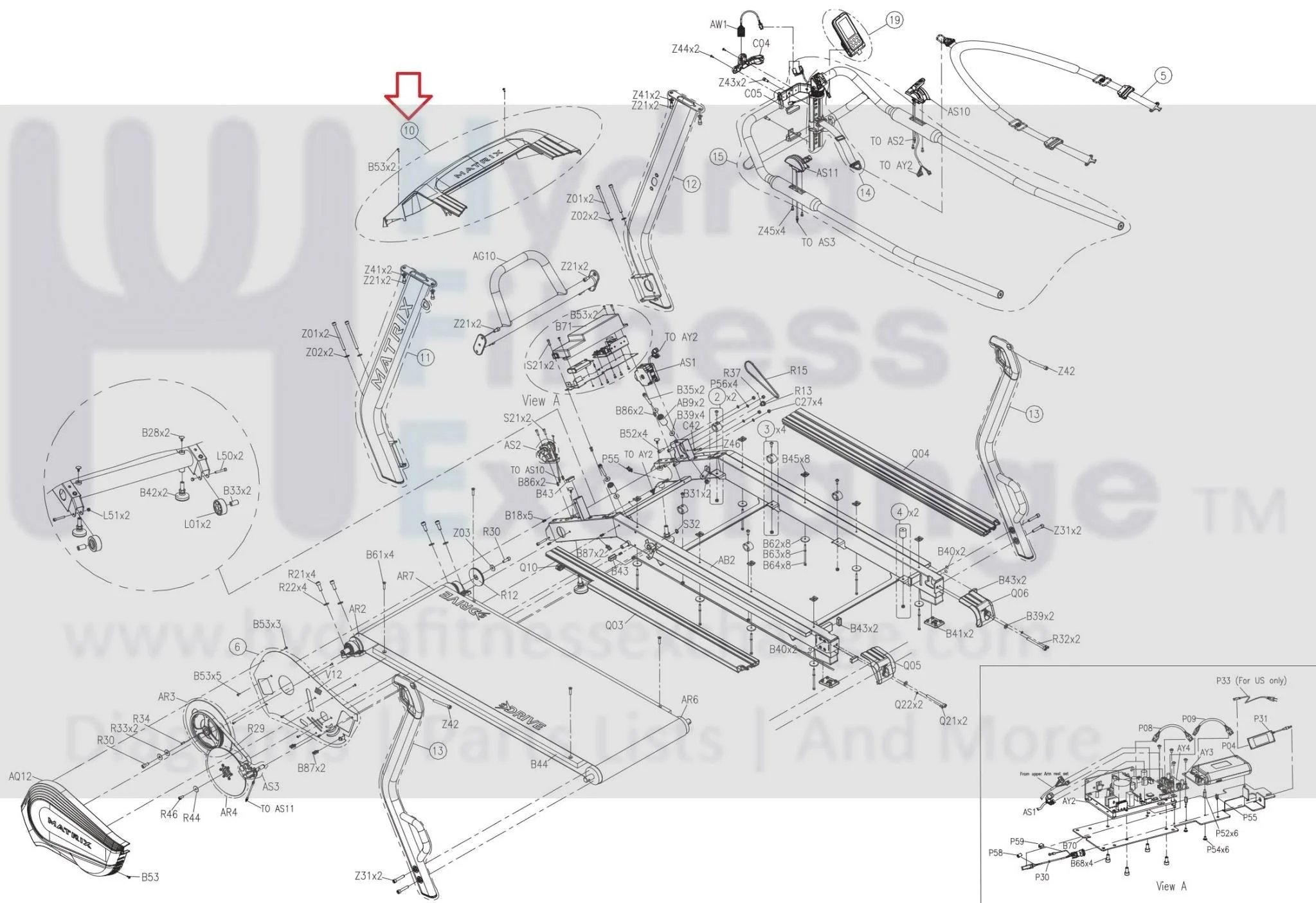 Matrix Fitness TM529 TM533 TM535C TM534 Treadmill Frame Shield Set 1000360921 - Image 3