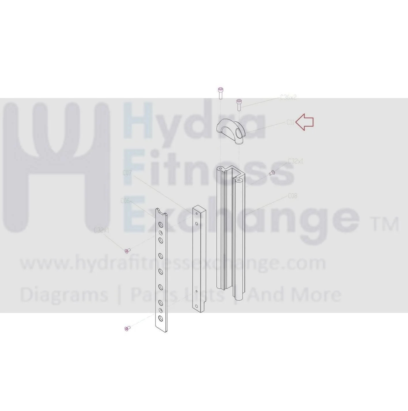 Matrix Fitness TM533 Treadmill Slider Set Endcap 1000419534 - Image 3