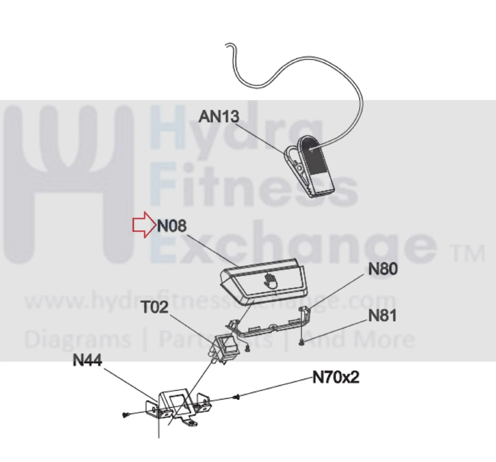 Matrix Fitness TM747 TM759C-1US TM759 TM785 TM776 TM750C TM750F Treadmill Safety Key Upper Cover Extrawork 1000438760 - Image 3