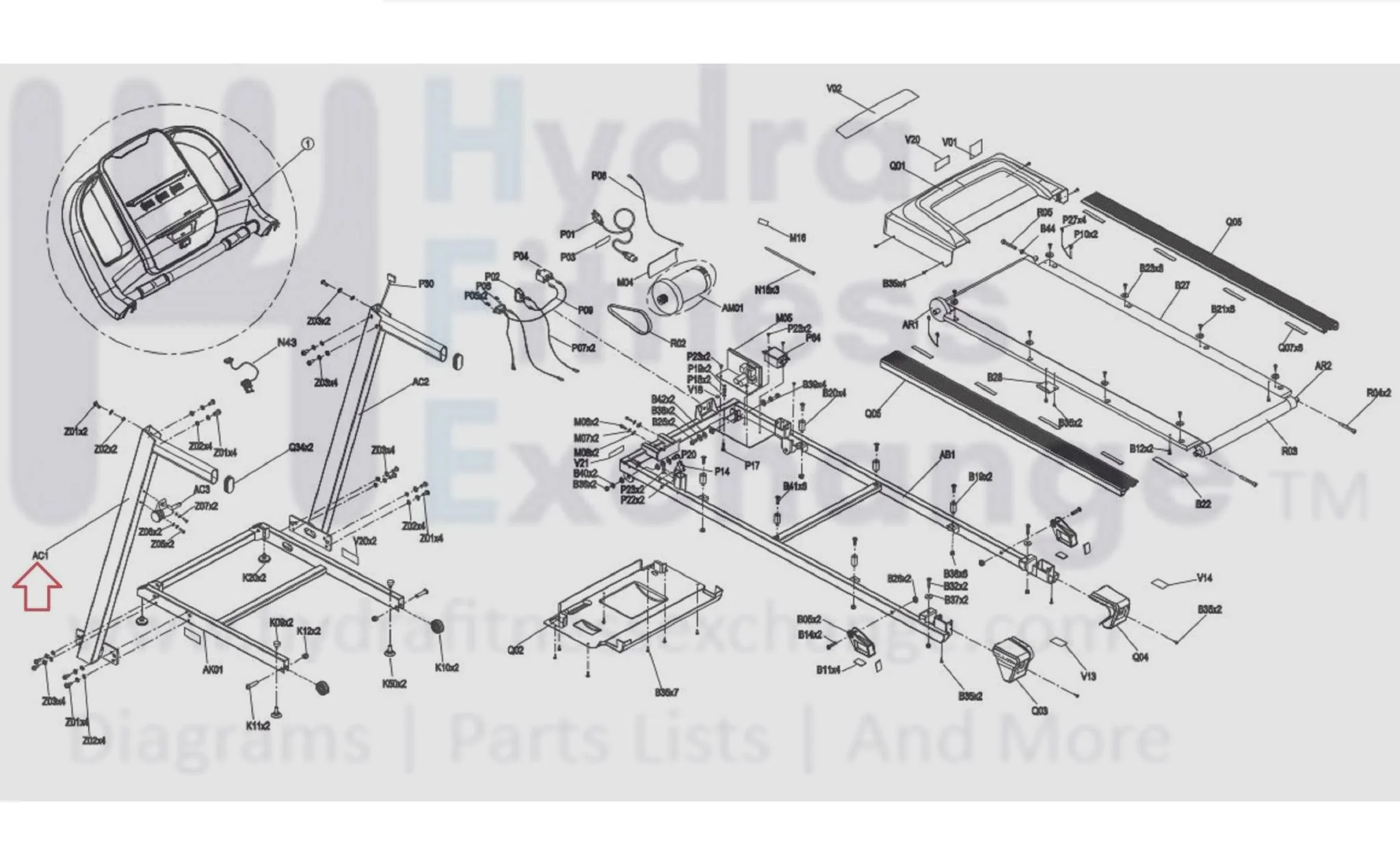 Merit Fitness TR3 TR5 T5 Treadmill Left Console Mast Set 1000451154 - Image 3