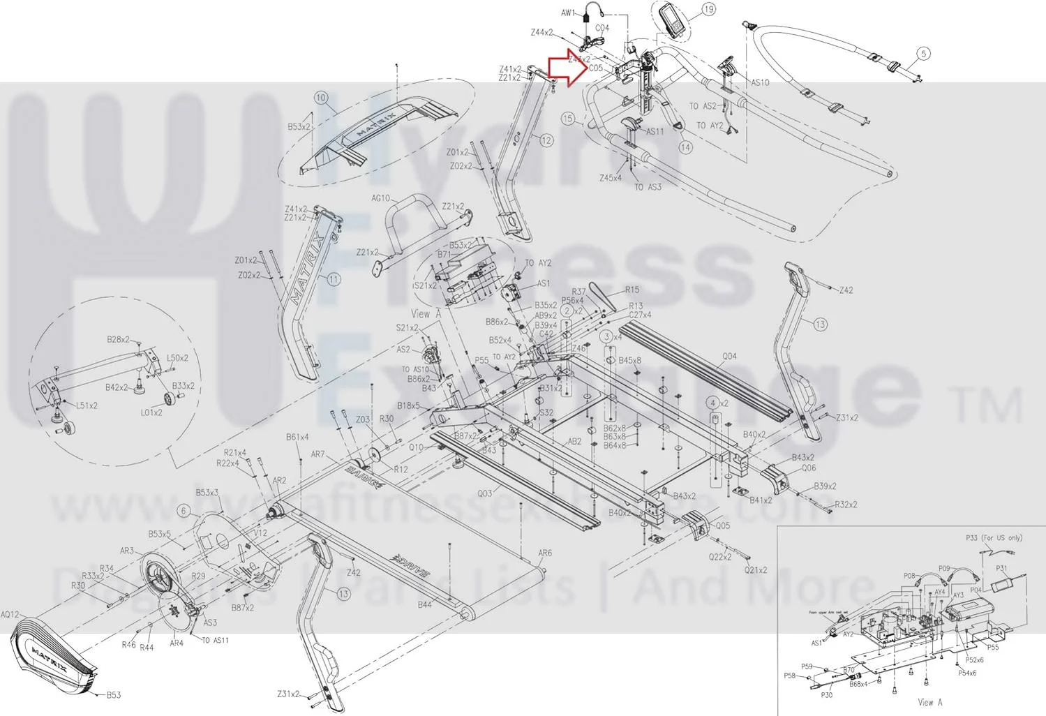 Matrix Fitness Treadmill Black Console Mast Rubber Pad 1000395512 - Image 2