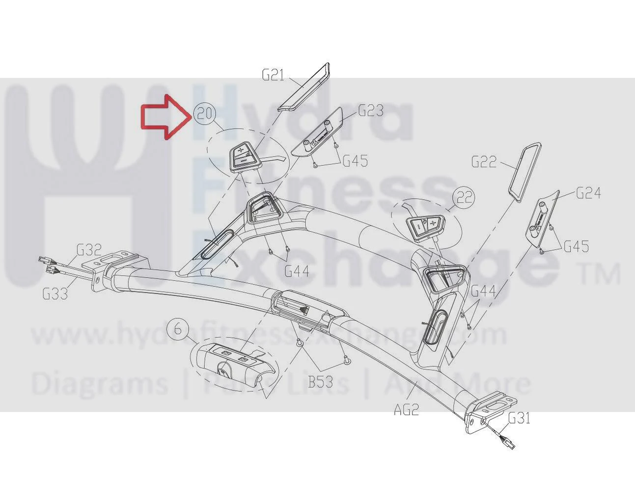 Matrix Fitness Treadmill Left Quickly Key Pulse Sensor Set 1000517617 Formerly 1000437154 - Image 2
