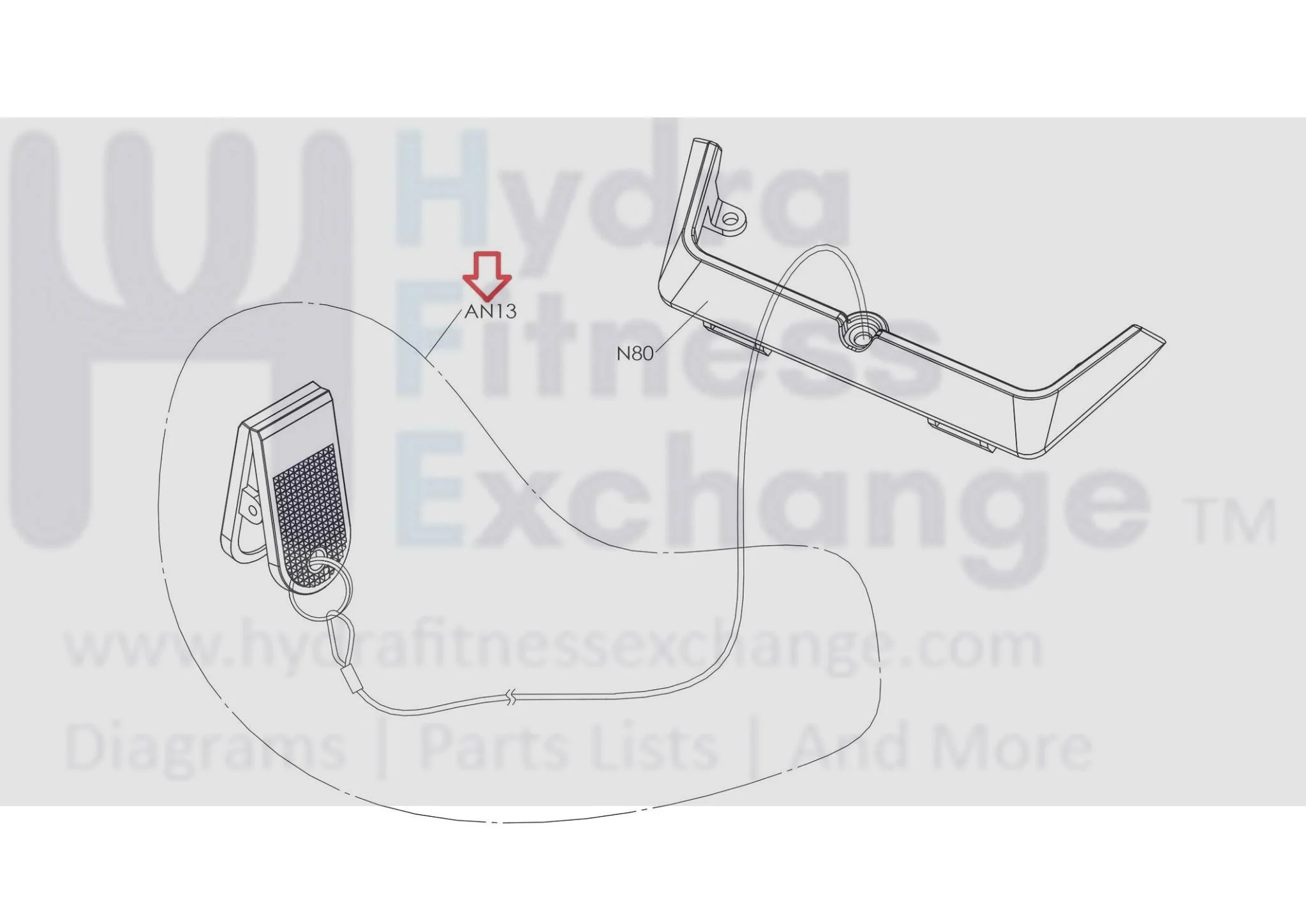 Matrix Fitness Treadmill Magnetic Safety Key Lanyard 1000231246 - Image 2