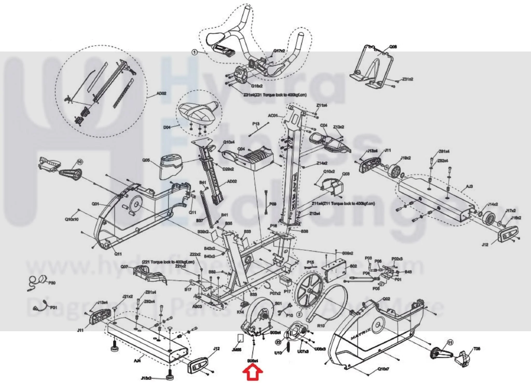 Matrix Fitness Upright Bike Hex Head Screw M6 - 1.0P x 16L 1000301942 - Image 3