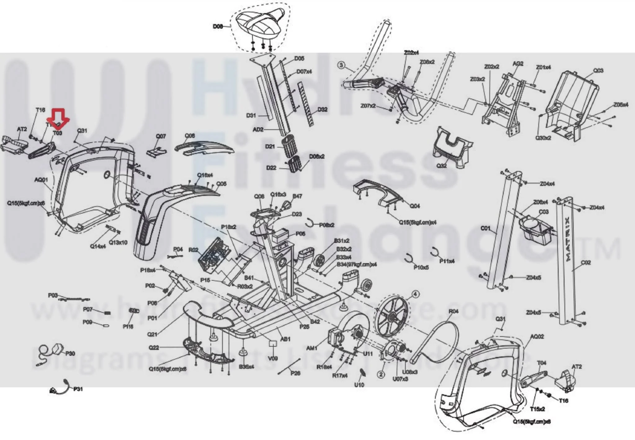 Matrix Fitness Upright Bike Left Crank Arm Graphite Gray 1000449647 - Image 2