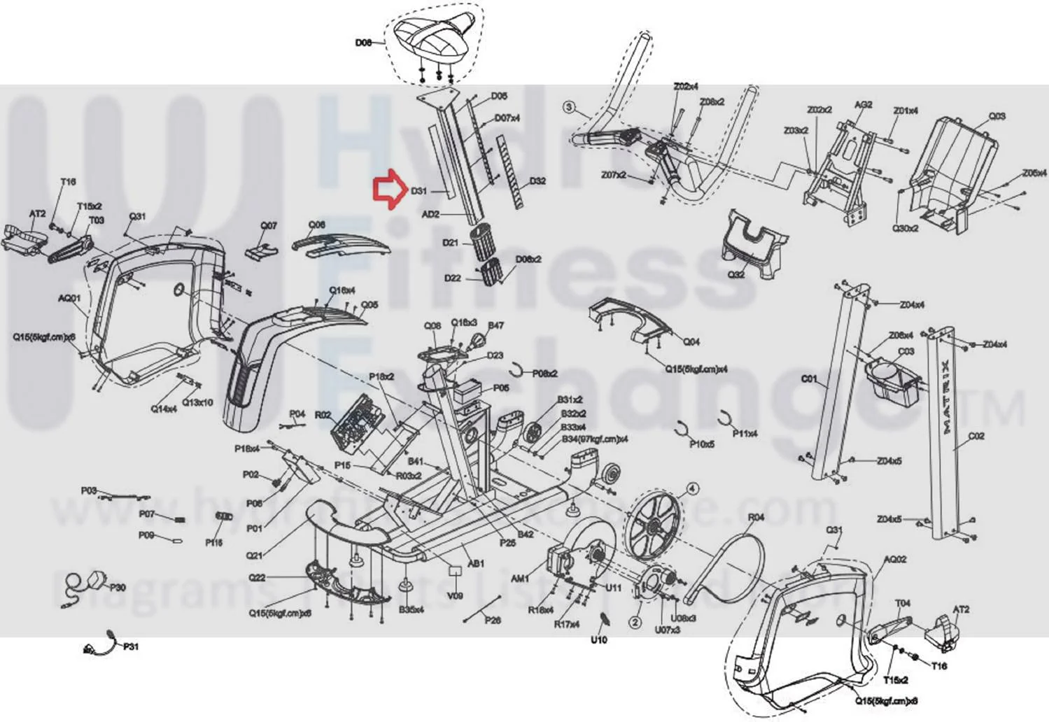 Matrix Fitness Upright Bike Left Seat Tube Decal PVC 1000346231 - Image 2