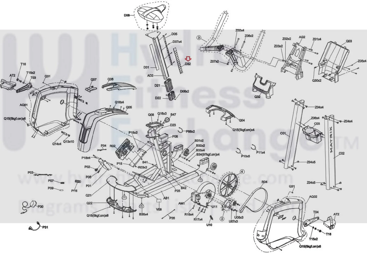 Matrix Fitness Upright Bike Right Seat Tube Decal 1000346232 - Image 2