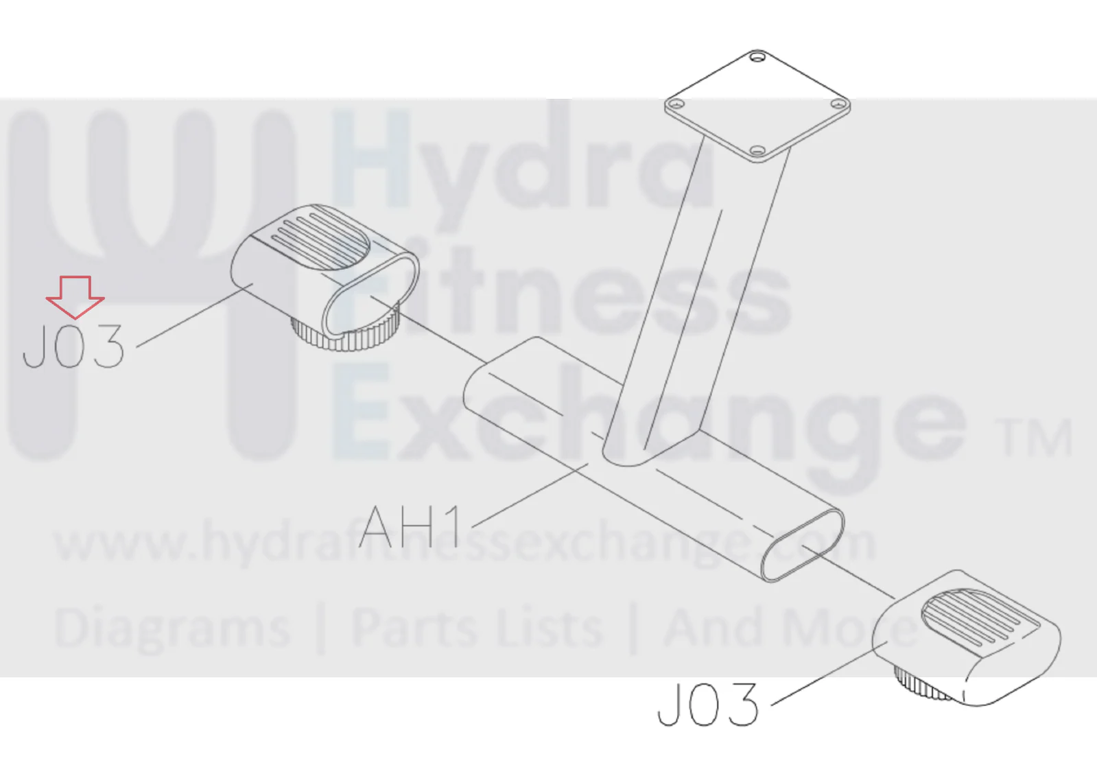 Matrix Fitness W1x-G4 - AR09 Rower Rear Foot Stabilizer End Cap 000923-AB - Image 3