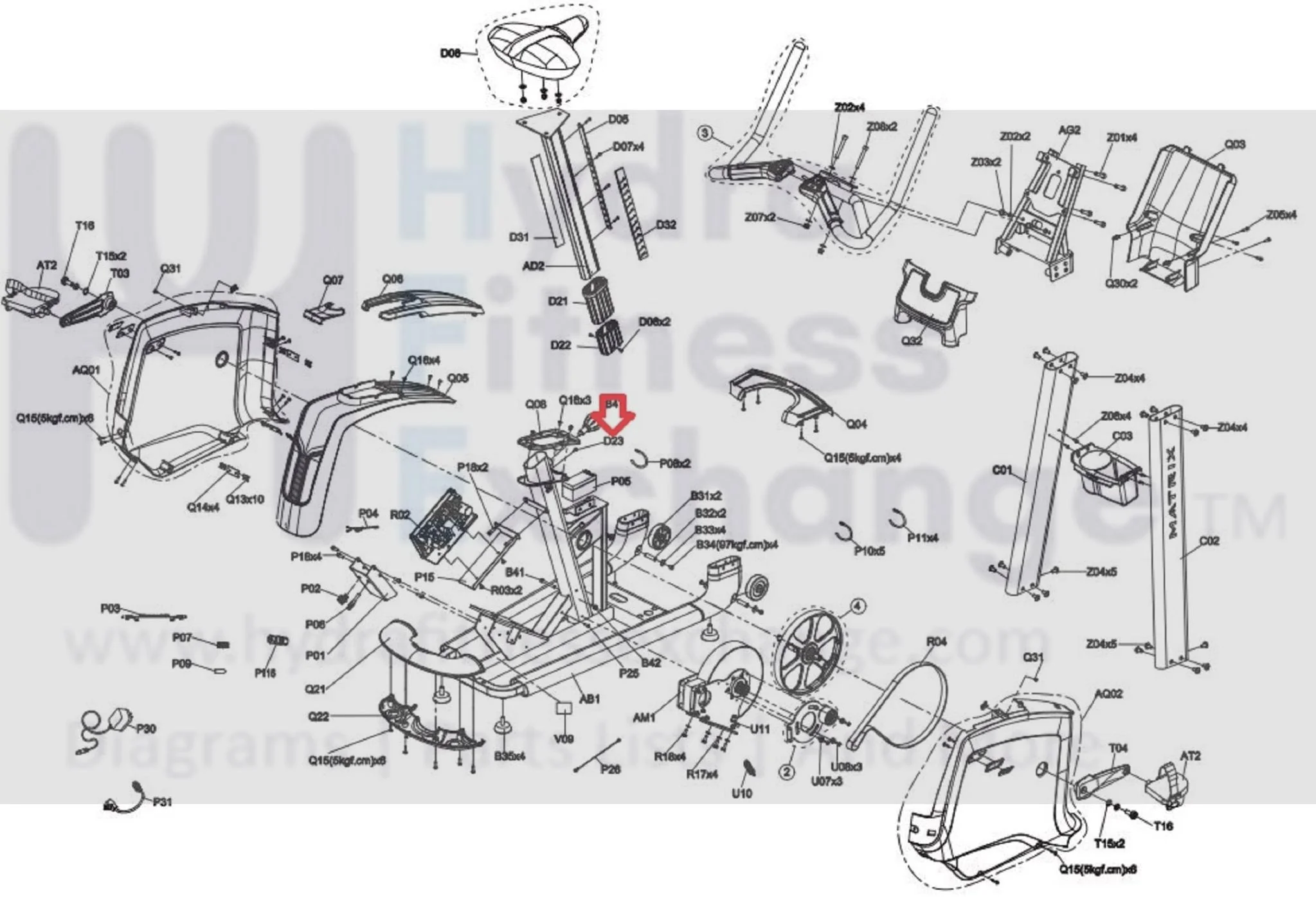 Matrix Fitness TM604 EP181 CB204 CB207 CB172 CB208 Upright Bike Big Button Head Tapped Phillip Screw 4 x 6L 020346-A - Image 3