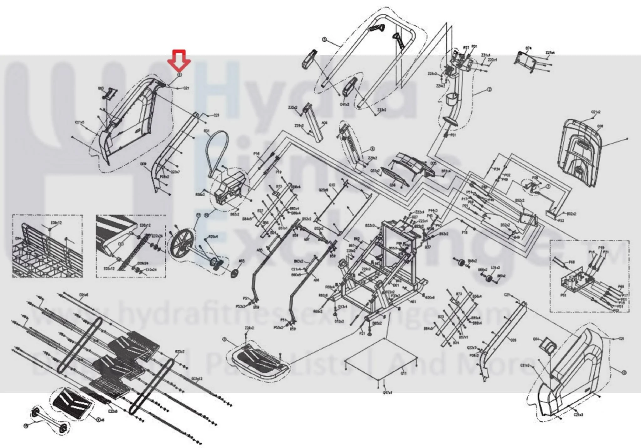 Matrix Retail C50 XER XIR XR C50-02 Stepper Step Left Side Shield Cover Set 1000404459 - Image 3