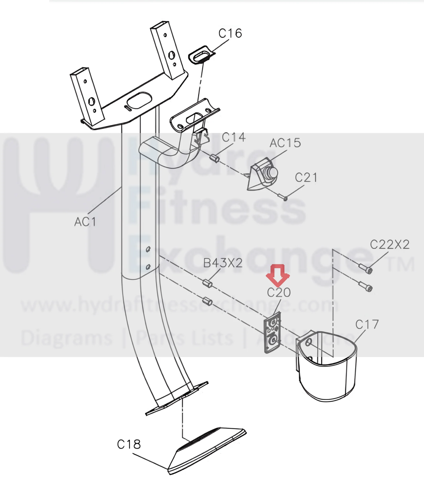 Matrix Retail CS31 CS36 CS38 FC38 FC41 FC35 FC40 FC30 Stepper Step Kettle Rack Cover 1000404457 - Image 3