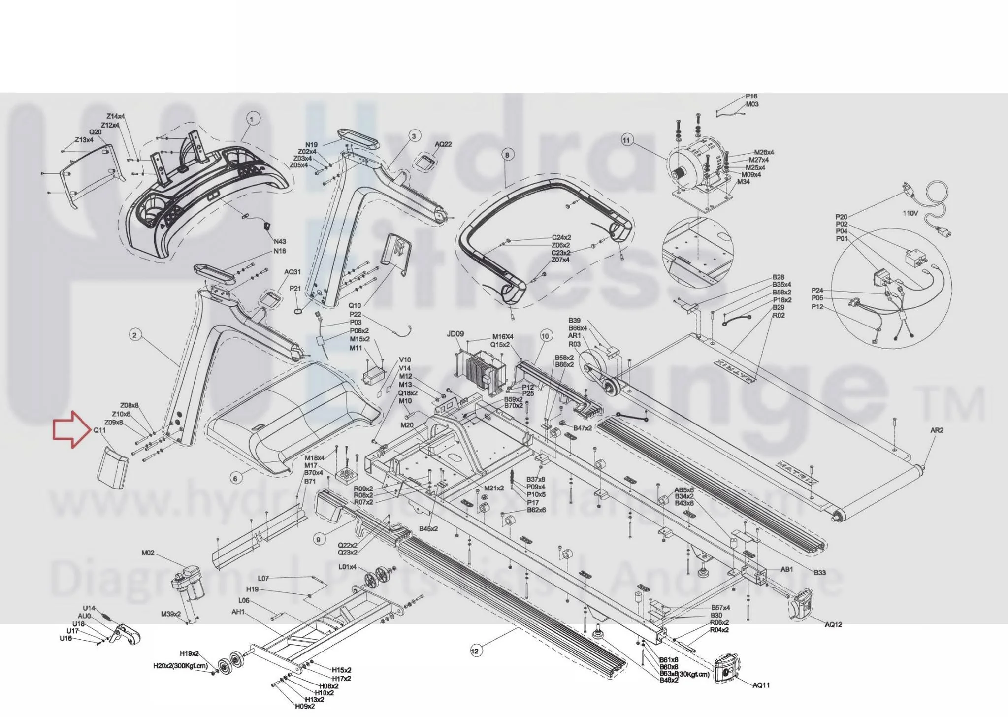 Matrix Retail CTM697 CTM698 CTM699 TM767 TM703C TM727 TM703E TM1017 Treadmill Left Outer Console Mast Cover 1000379820 - Image 3