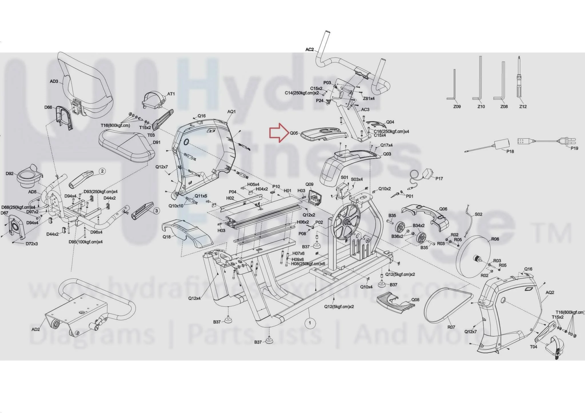 Matrix Retail RB207 RB208 RB213 RB212 Recumbent Bike Console Mast Back Cover 1000344880 - Image 3