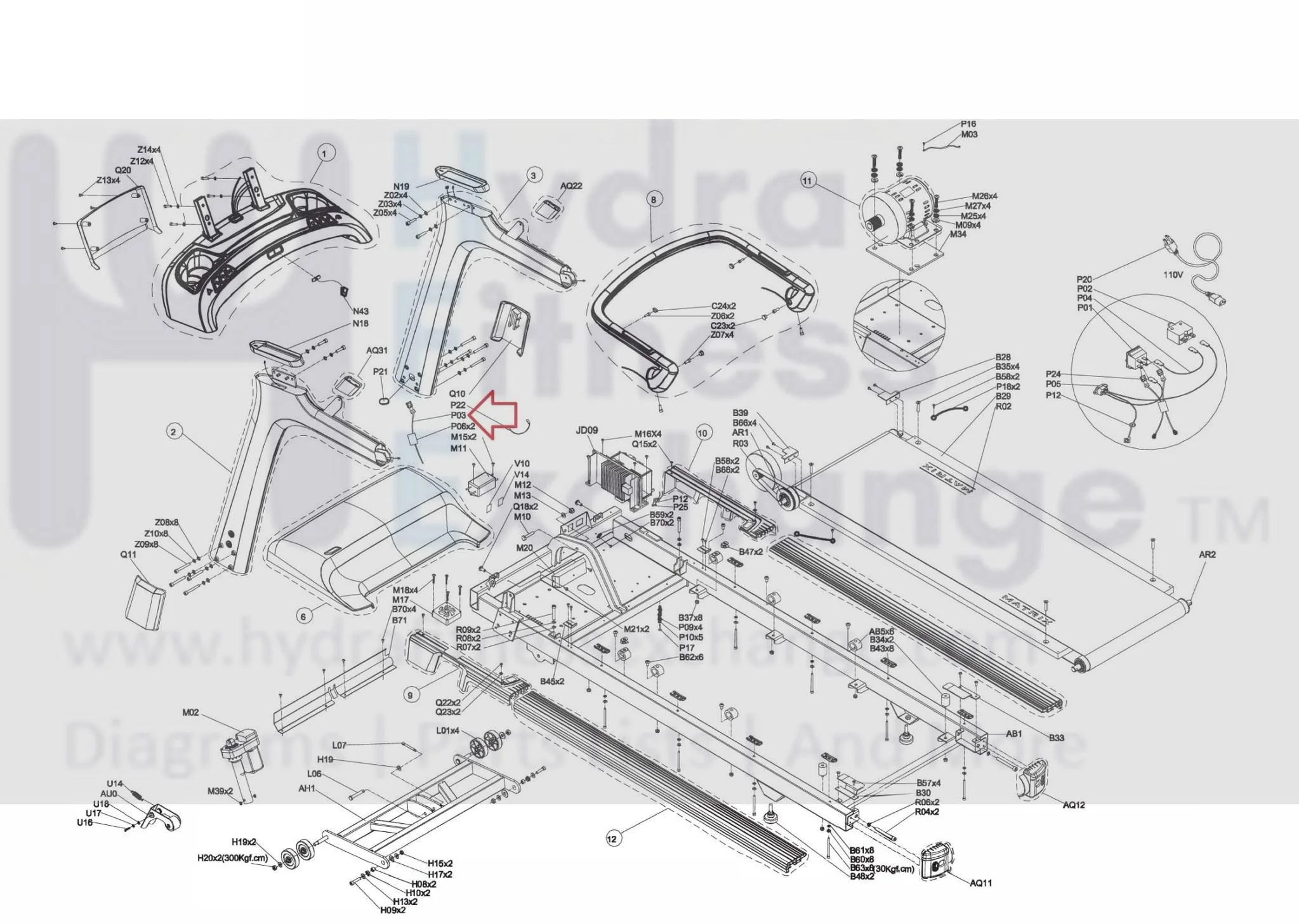 Matrix Retail TM445 CTM698 CTM699 CTM697 TM703C TM727 TM703E Treadmill Molex 7 Down Console Wire Set 1800mm 1000323655 - Image 3