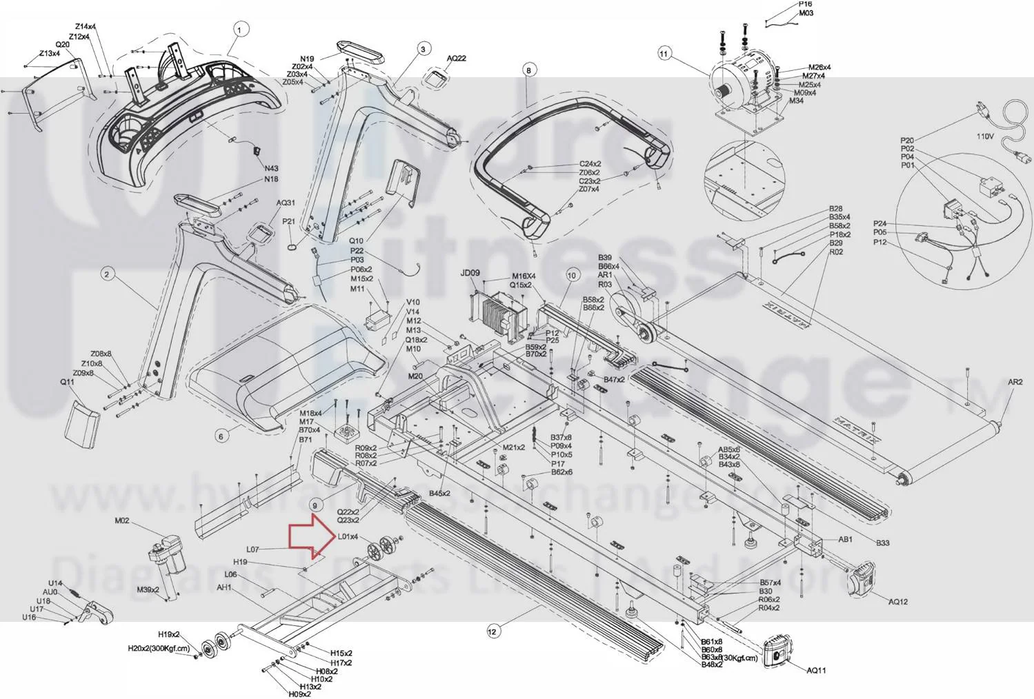 Matrix Retail TM445 TM695 TM703 TM703B TM729 TM759C TM759 TM767 TM703C TM703E TM1017 Treadmill Transport Wheel 1000227025 - Image 2