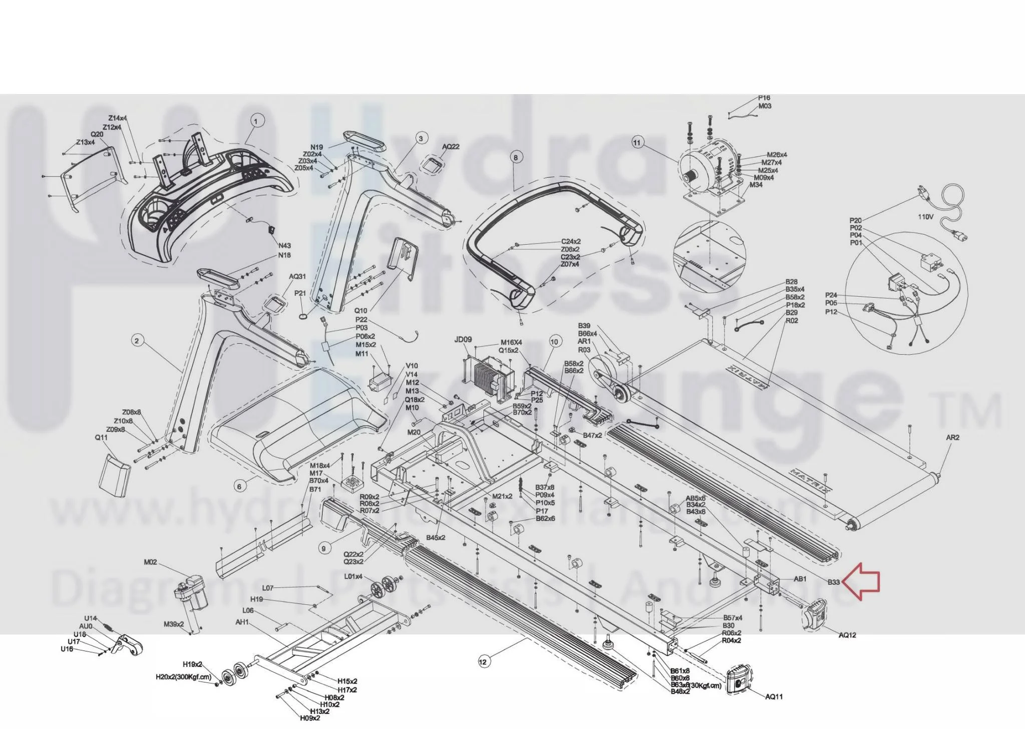 Matrix Retail TM703 TM703B TM703C TM759 TM759C-1US TM727 TM703E Treadmill Right Frame Fixing Plate 1000372840 - Image 3