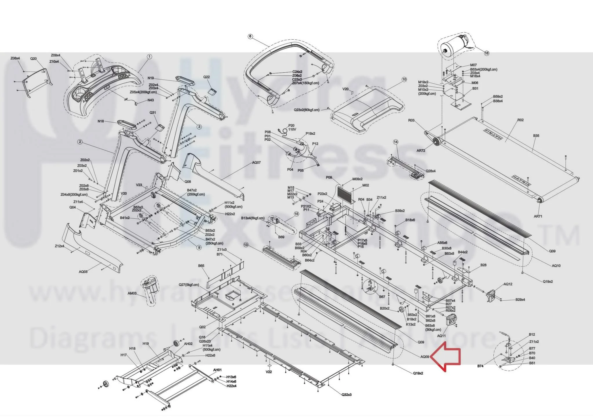 Matrix Retail TM767 TM768 Treadmill Left Side Deck Rail Set 1000458239 - Image 3