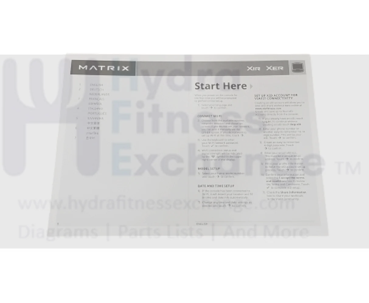 Matrix Retail Treadmill Console Manual 1000388647