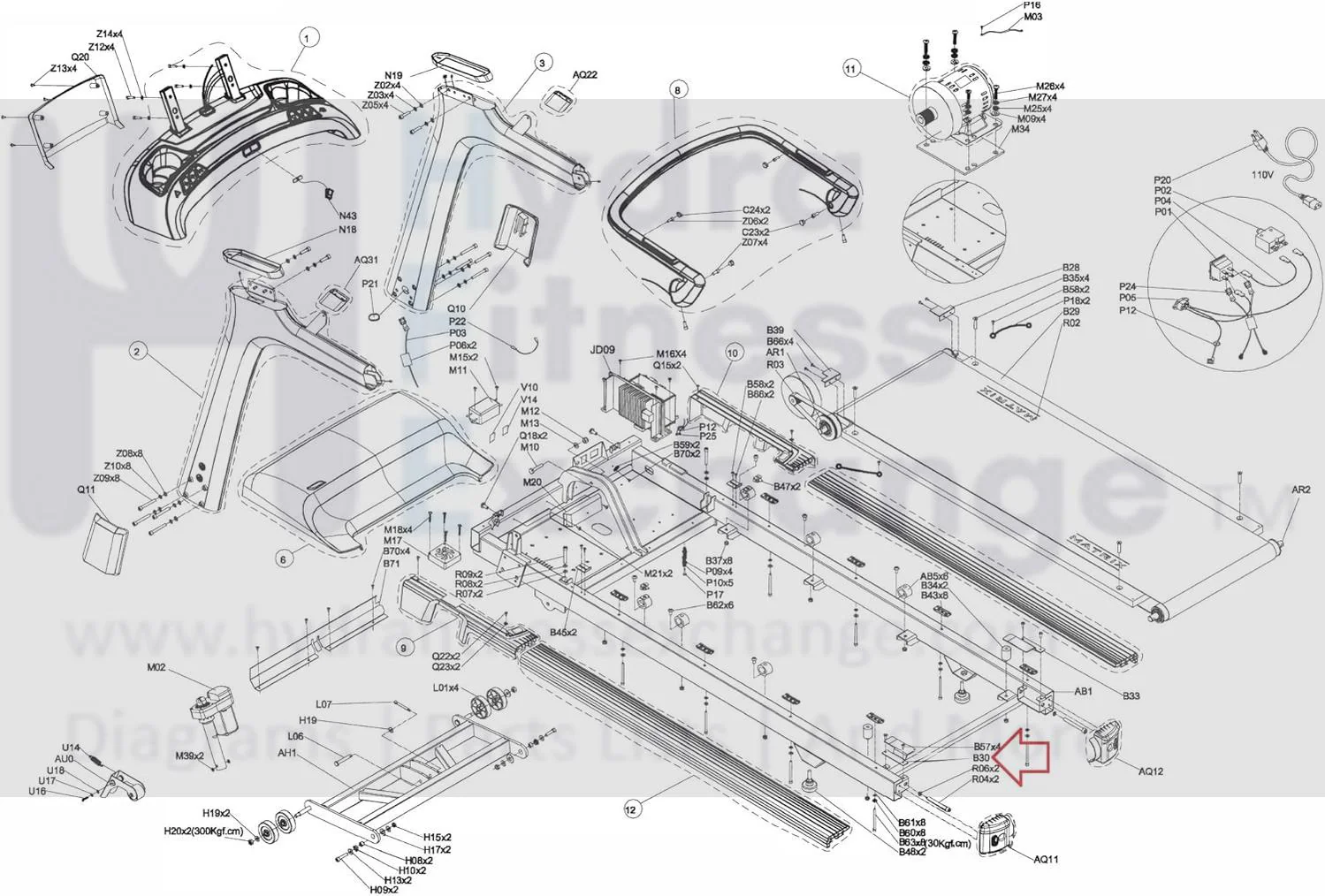 Matrix Retail Treadmill Left Frame Fixing Plate 1000372837 - Image 2