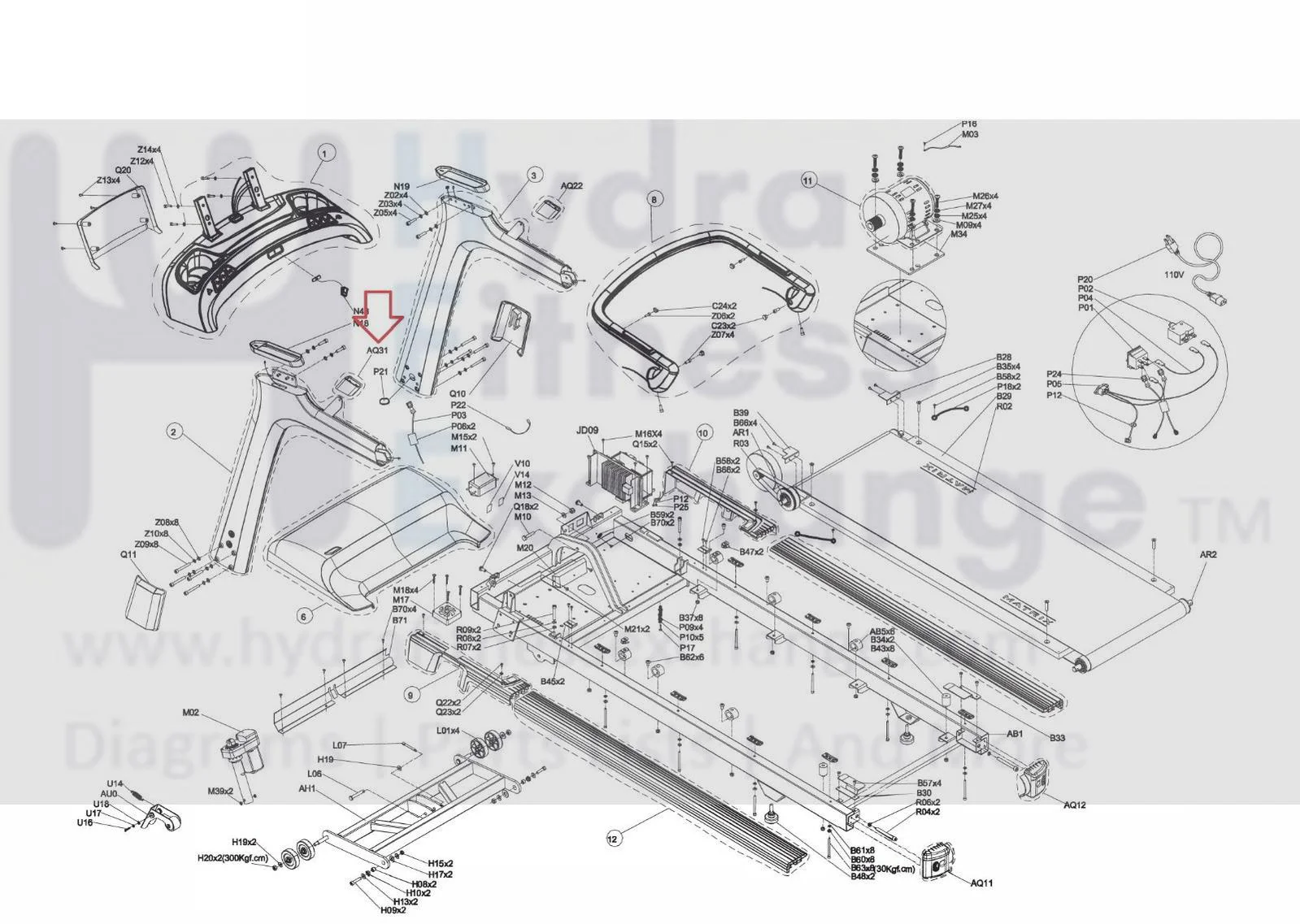 Matrix Retail Treadmill Handlebar Left Shield Set 1000393578 - Image 3