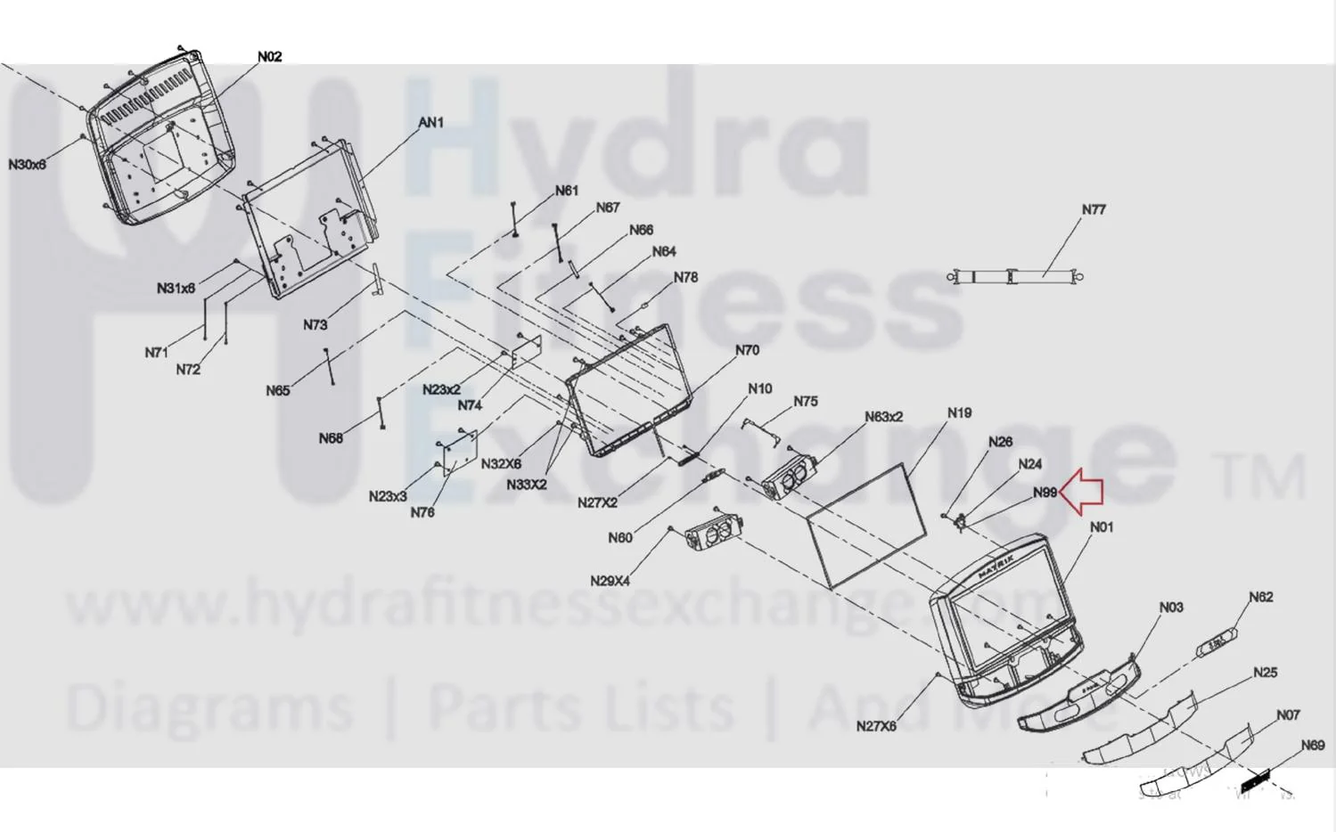 Matrix Retail Treadmill Heat Rate Polar Pulse Receiver Wireless Set 1000355910 - Image 2