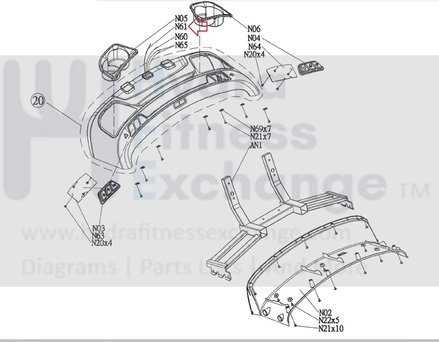 Matrix Retail Treadmill Key Board Wire 600mm 1000354824 - Image 2