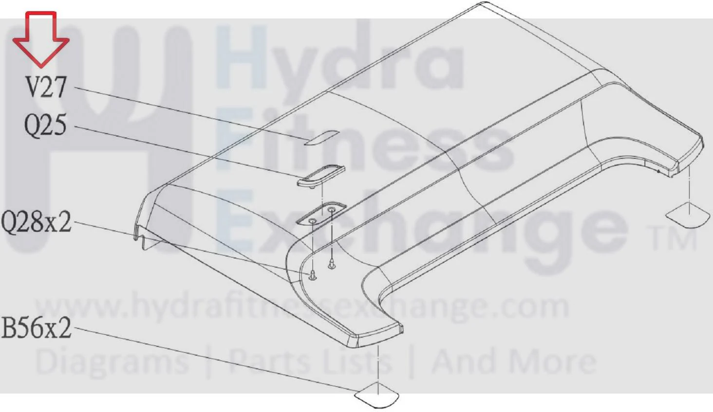 Matrix Retail Treadmill Motor Cover Model Label 55.6 x 14.2 1000374447 - Image 2