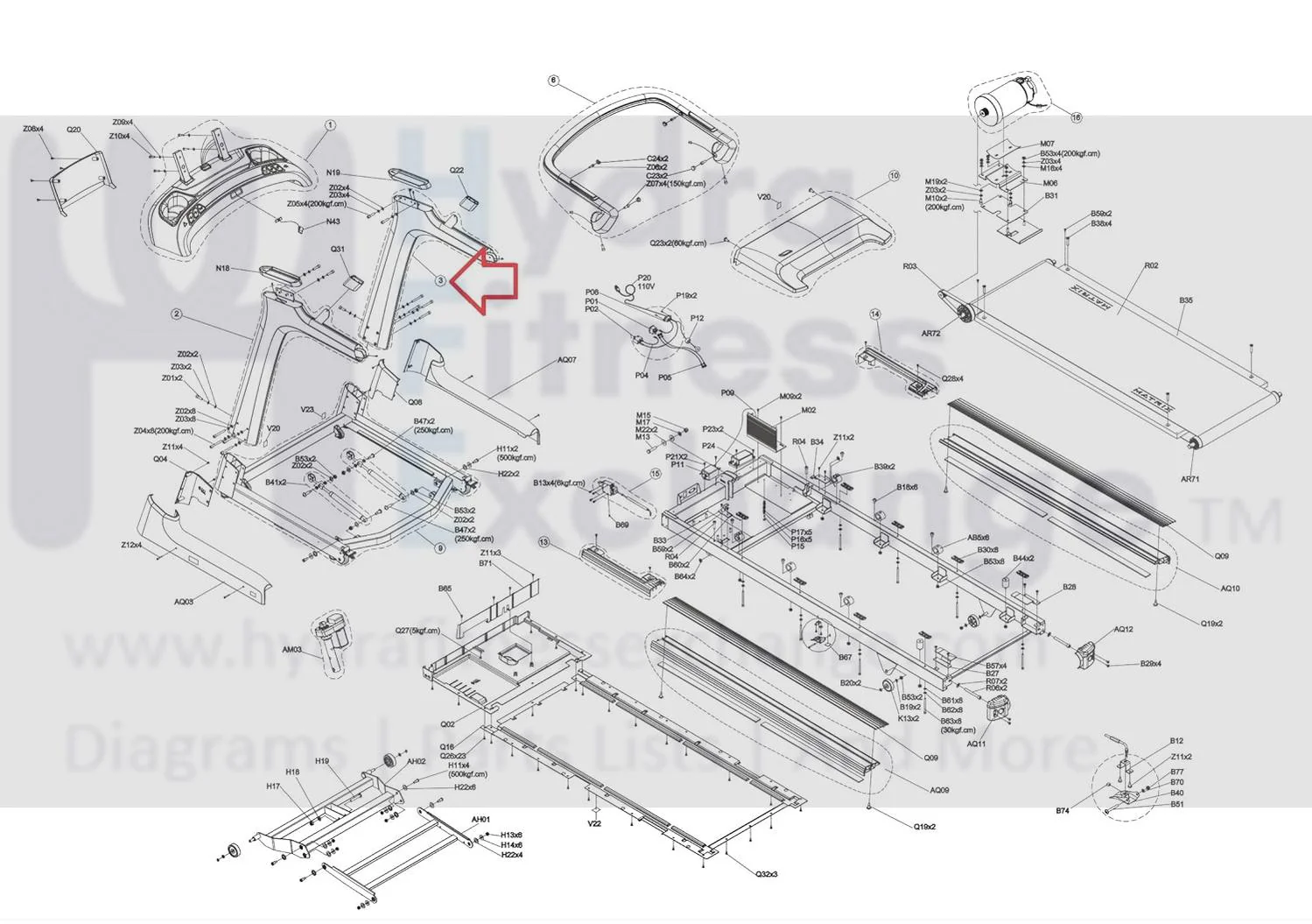 Matrix Retail Treadmill Right Console Mast Set Semi Assembly 1000389371 - Image 2