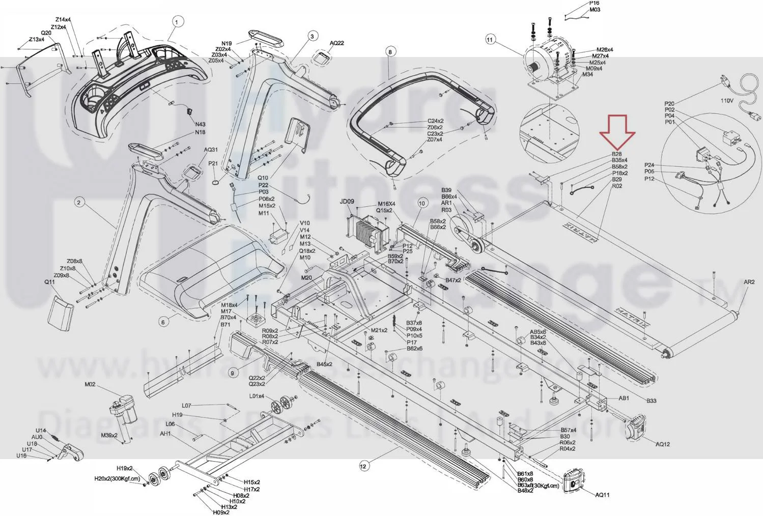Matrix Retail Treadmill Right Deck Extension 000820-E2 - Image 2