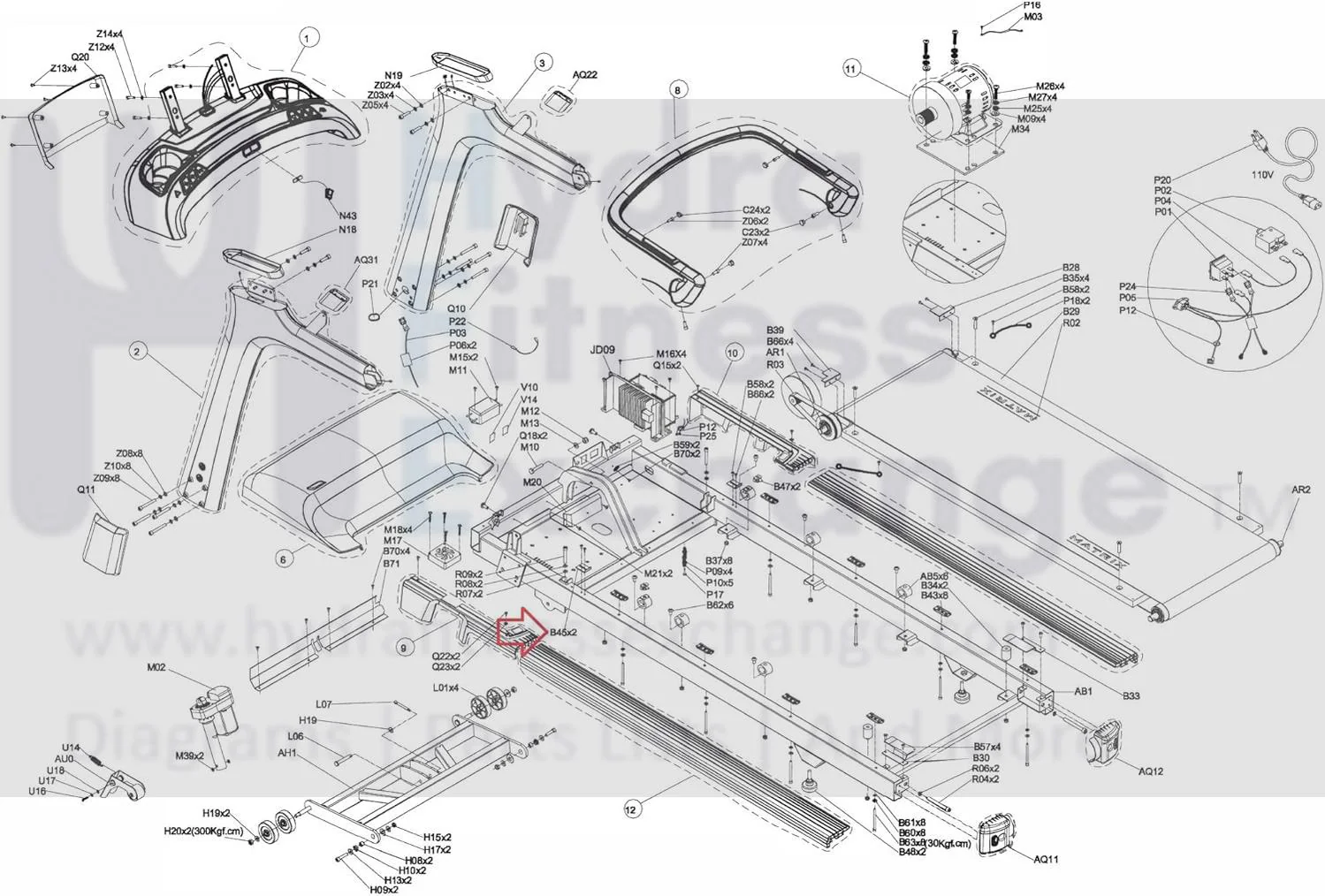 Matrix Retail Treadmill Side Rail Stopper Fixing Plate 1000300668 - Image 2