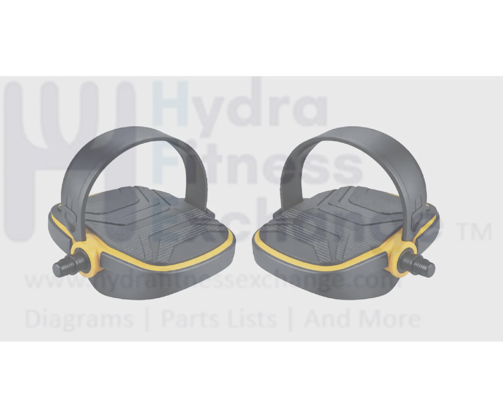 Matrix Stationary Bike L & R Foot Pedal Pair W/Straps Spindle 9/16" 1000230353 - Image 2