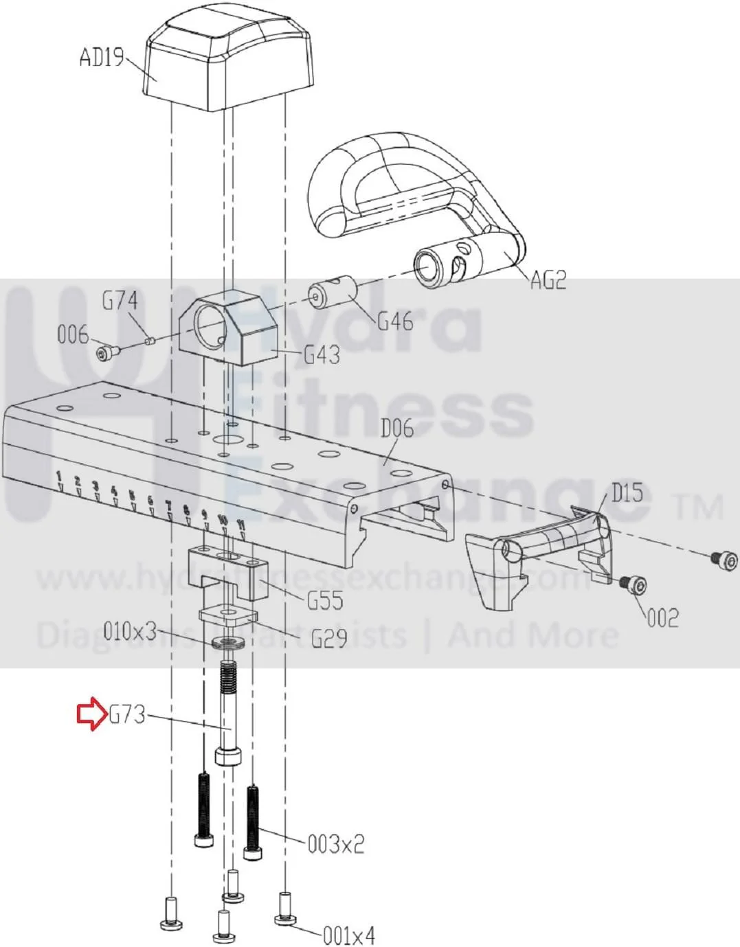 Matrix Stationary Bike Special Round Head Screw M6 - 1.0P x 6g x 35L 1000426675 - Image 2