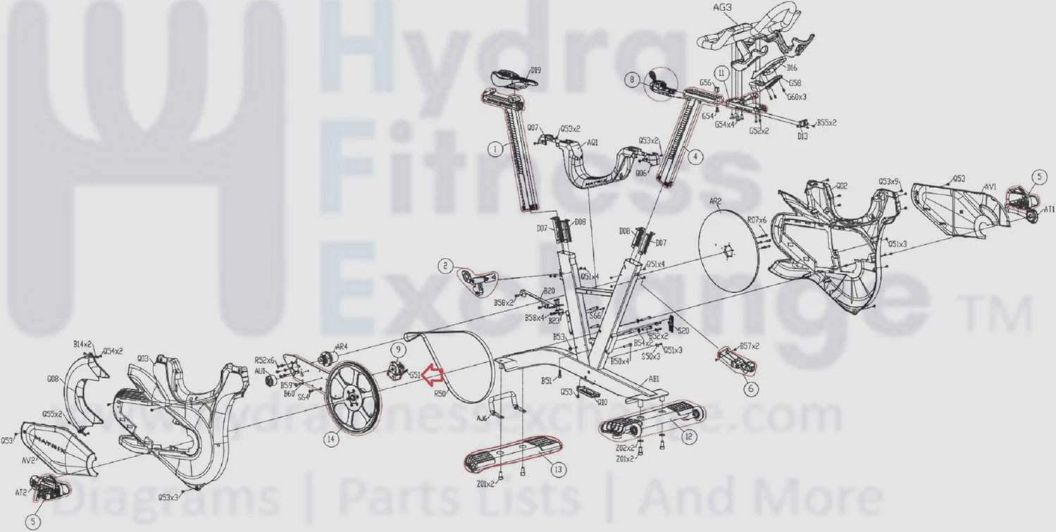Matrix Stationary Bike Spring Diam.0.8 x Diam.7.2D x 52N x 62.5L 1000407685 - Image 2