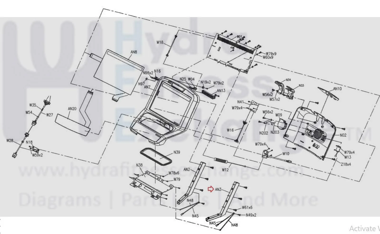 Matrix T5x T7x T7xe T7xi Treadmill Right Console Support Bracket 0000084697 - Image 2