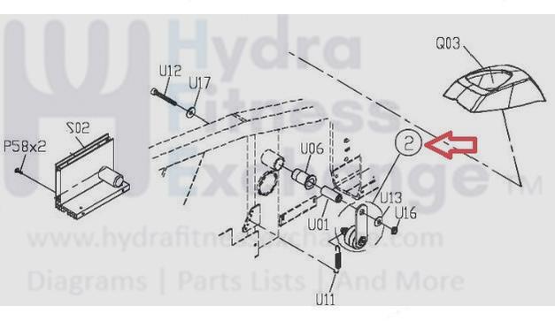 Matrix U3x U5x U7x Upright Bike Tension Set Tensioner w Idler Pulley 0000095397 - Image 2