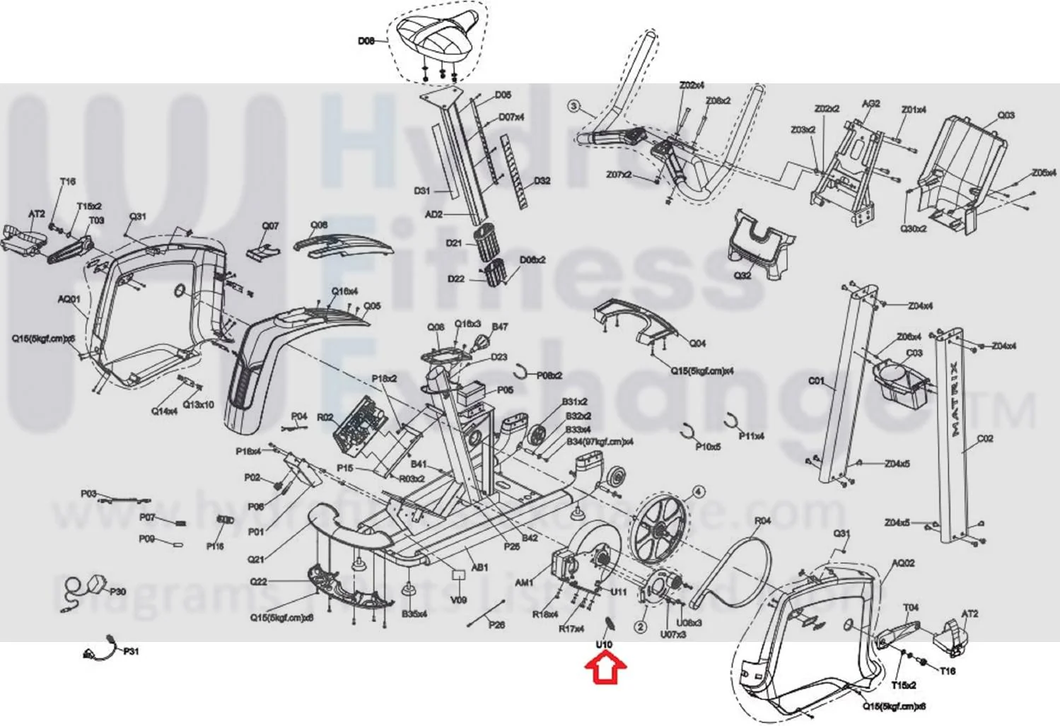 Matrix Upright Bike Extension Spring 15.8 x 2.5 x 68.0L x 17.5N 1000442761 - Image 2
