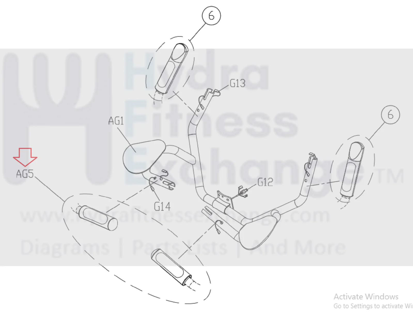Matrix Vision Fitness Stationary Bike Heart Rate Pulse Grip Set 0000089923 - Image 2