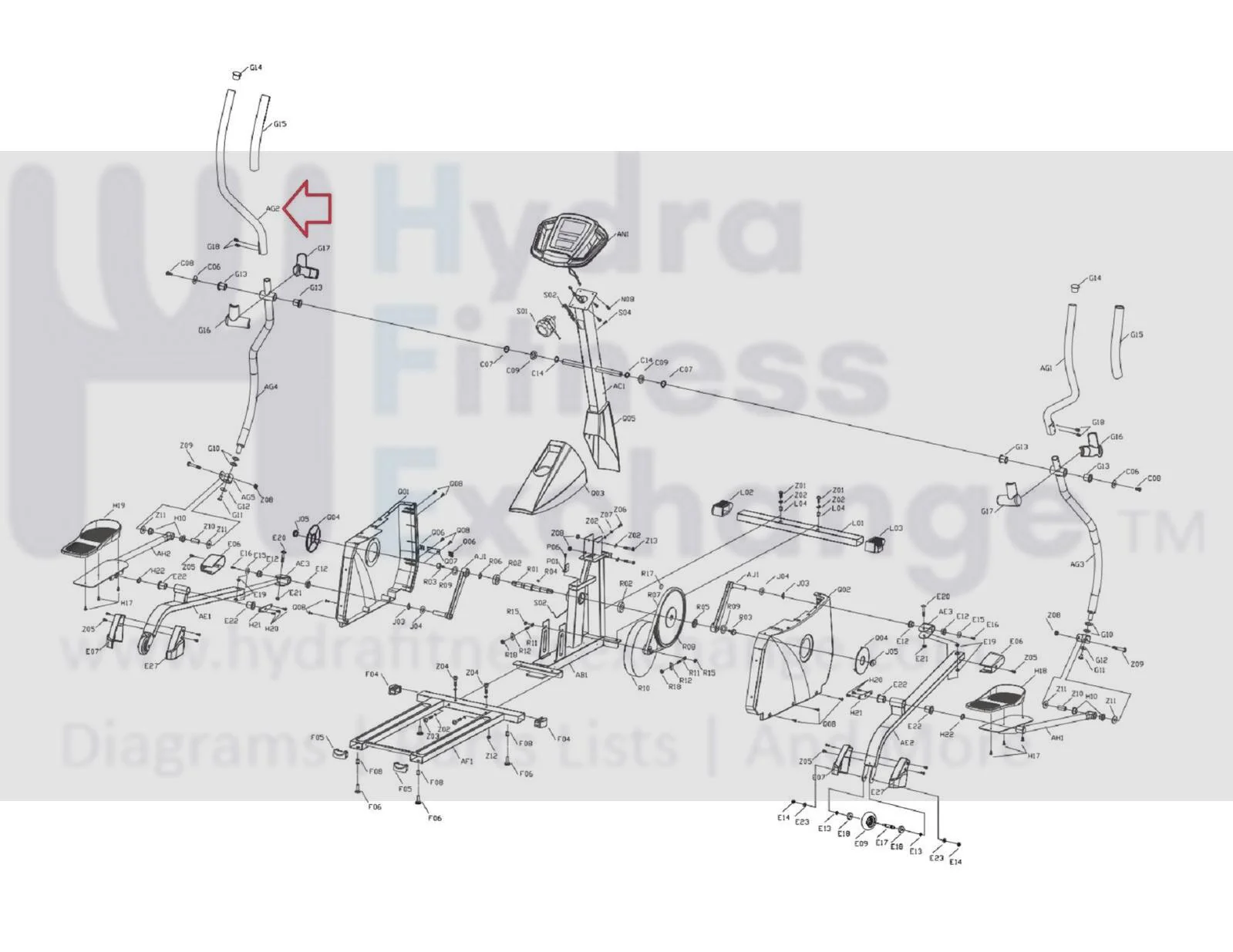 Merit Fitness 710E - EP159 Elliptical Left Upper Handlebar 065135-ZL - Image 2