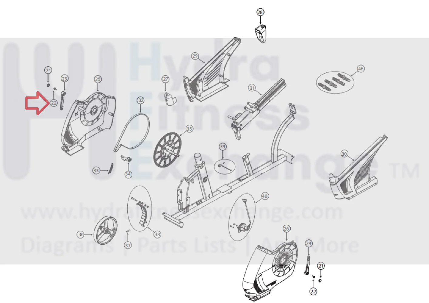 Nautilus Residential Stationary Bike Hex Head Nylon Lock Flang Screw 1000511639 - Image 2