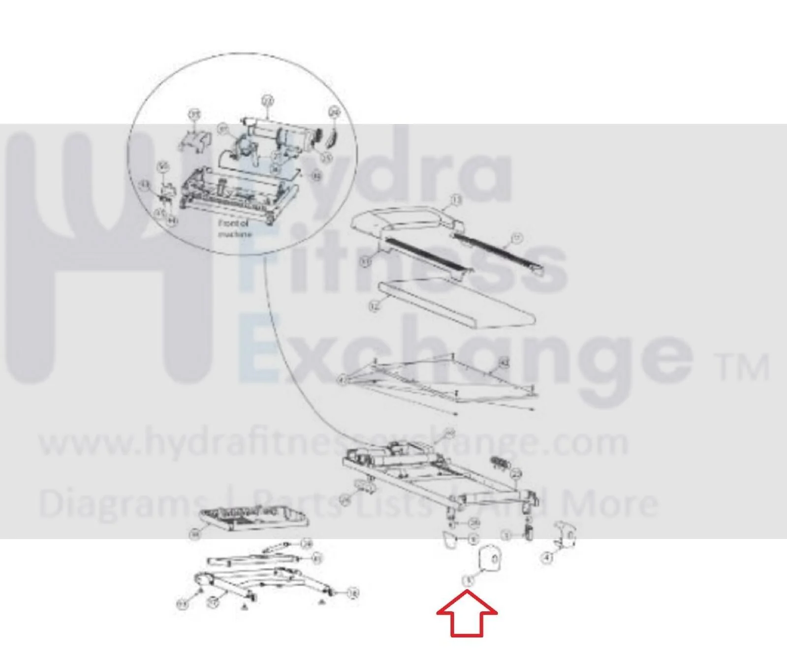 Nautilus Residential T614 - 100393 Treadmill Left Rear Roller Cover 8004479 - Image 3