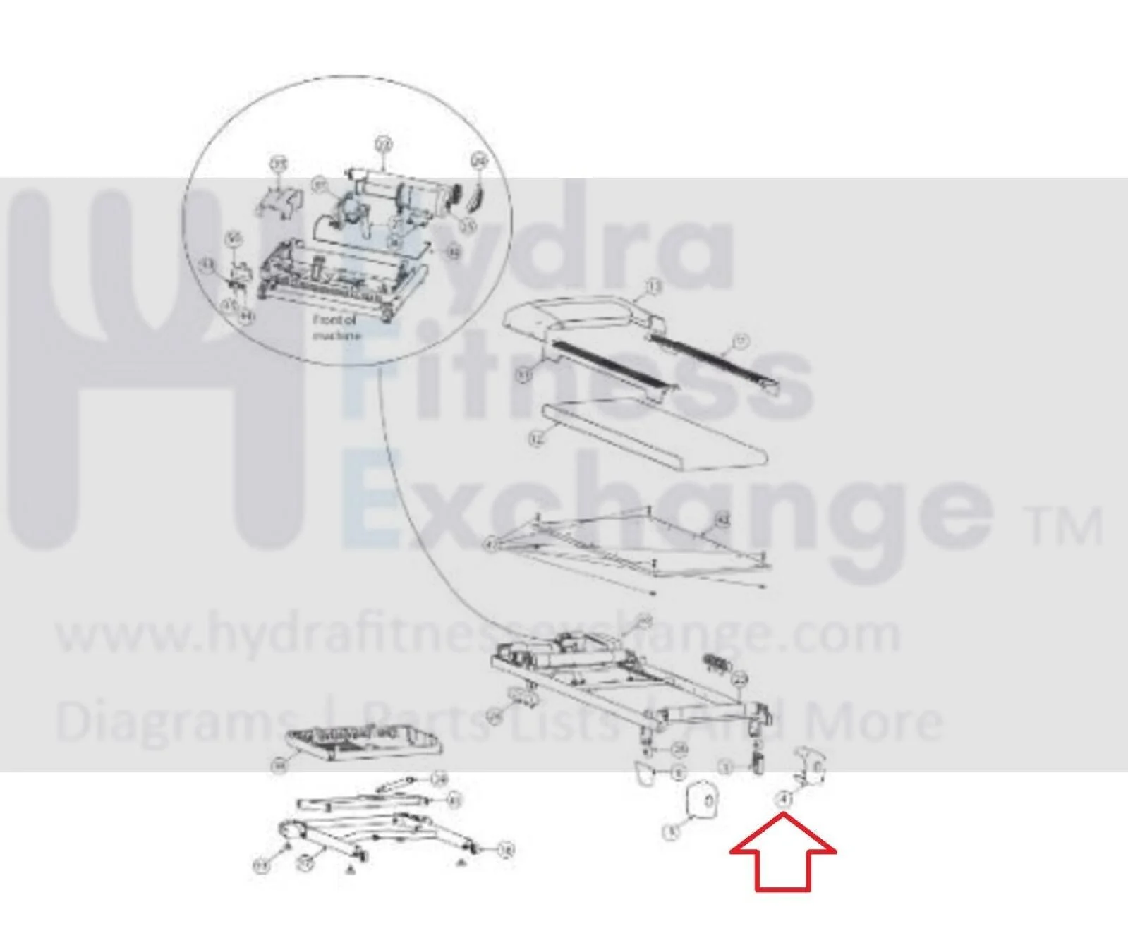 Nautilus Residential T614 - 100393 Treadmill Right Rear Roller Cover 8004480 - Image 3