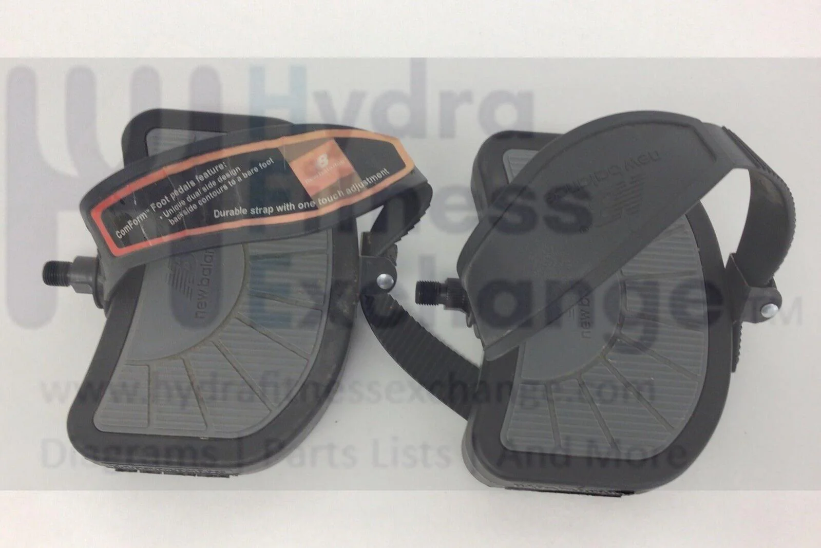 New Balance 6200 Stationary Bike OEM Left & Right Foot Pedal Pair W/Straps 1/2"