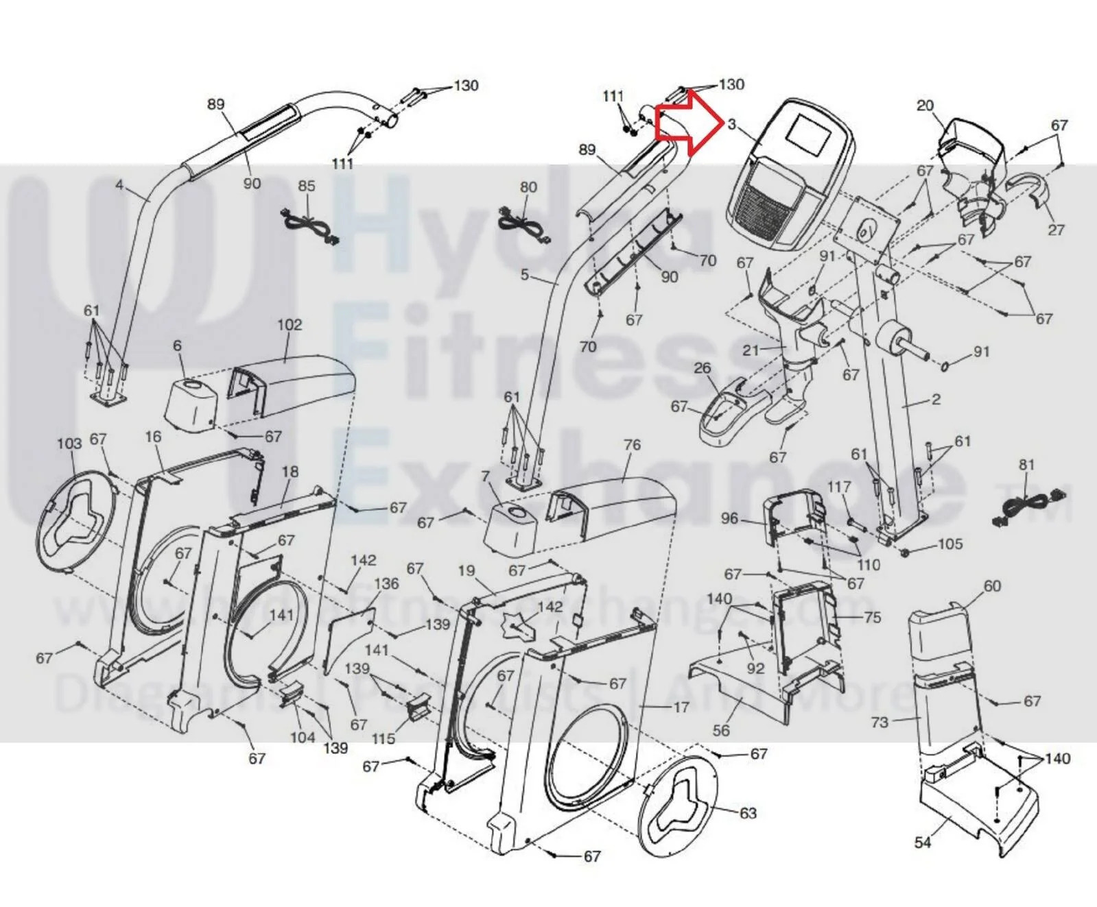 NordicTrack 239001 831.239001 Elliptical Display Console Assembly 365296 - Image 3