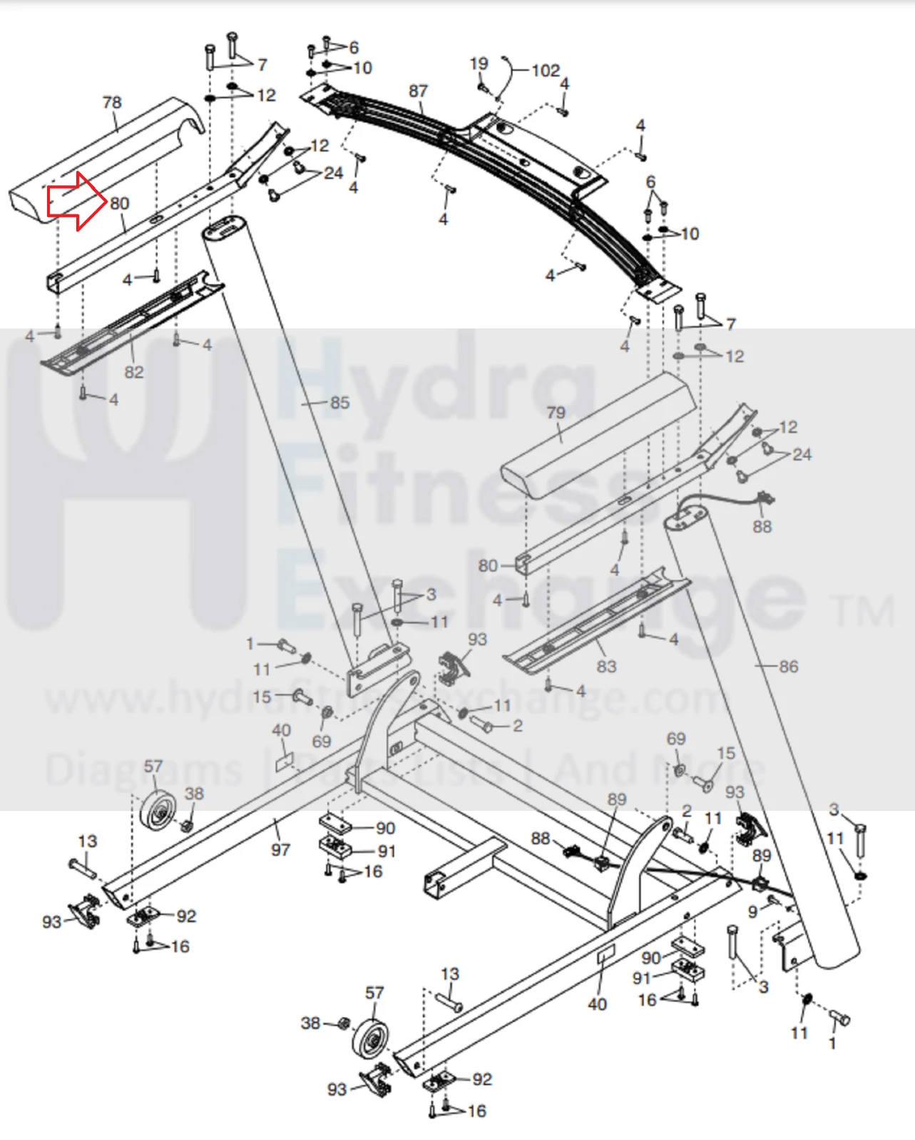 NordicTrack 505 CST PFTL594200 PFTL594201 PFTL59420 Treadmill Handrail 422497 - Image 2