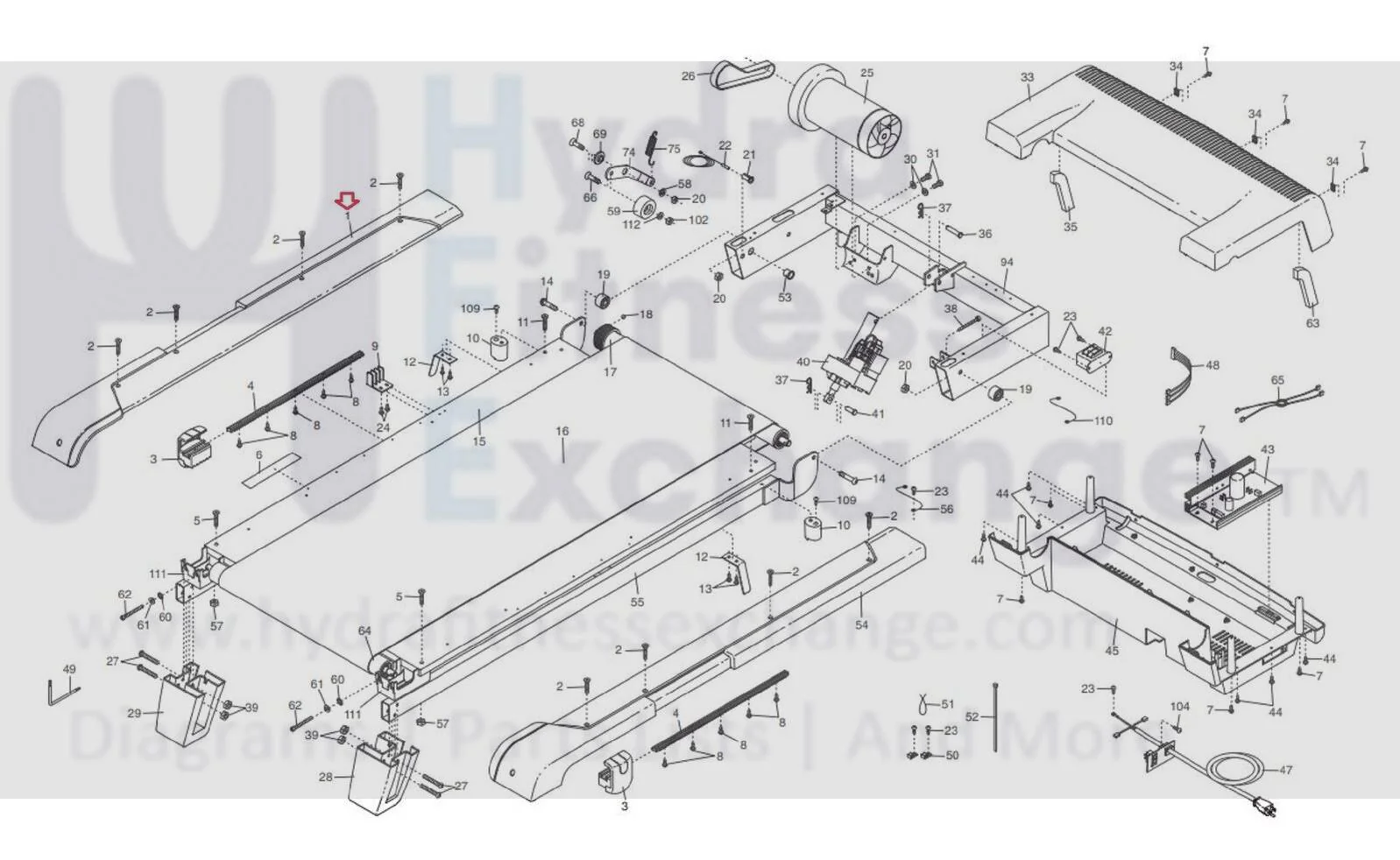 NordicTrack A2050 C2150 C2200 Treadmill Left Foot Rail 239464 & 227239 - Image 3