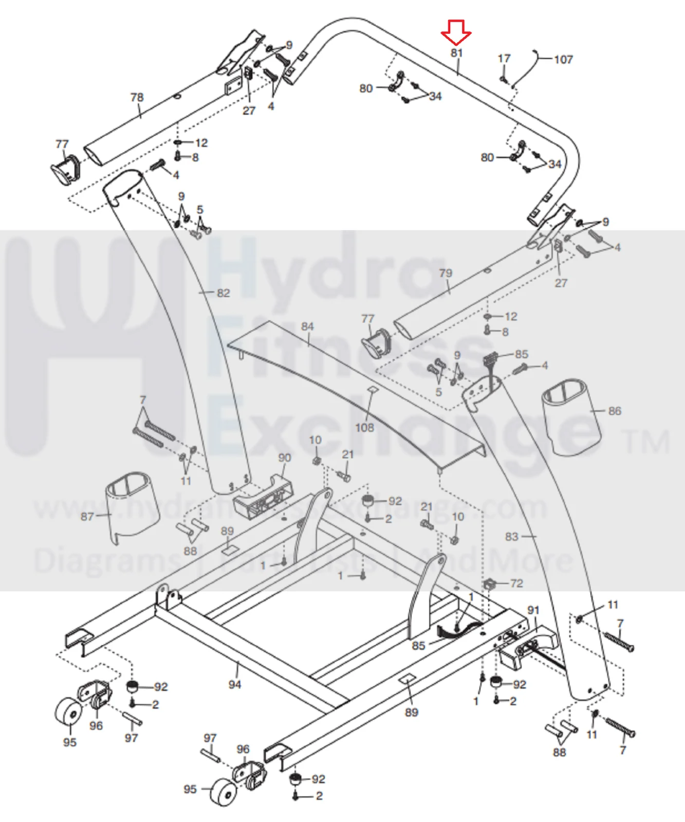 NordicTrack A2550 A2750 Pro T14.0 Treadmill Console Frame 283992 - Image 2
