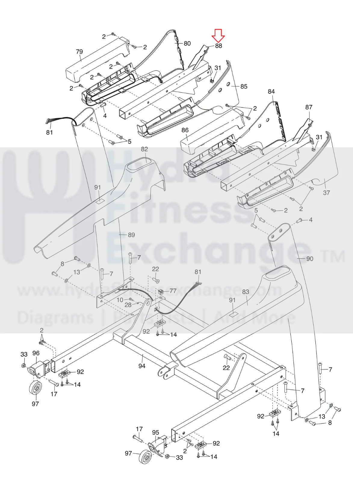 NordicTrack C1250 C900 T15.0 T23.0 Treadmill Right Handrail 303690 - Image 2