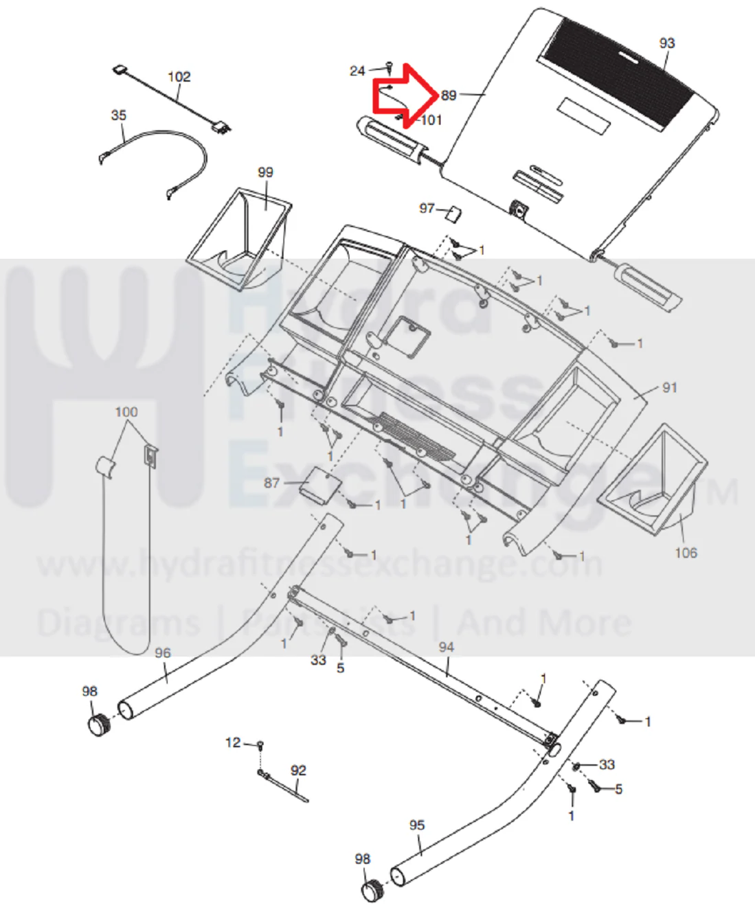NordicTrack C2155 GRT 470 Treadmill Display Console Panel MFR-69917 or 260521 ETSN69917 - Image 3