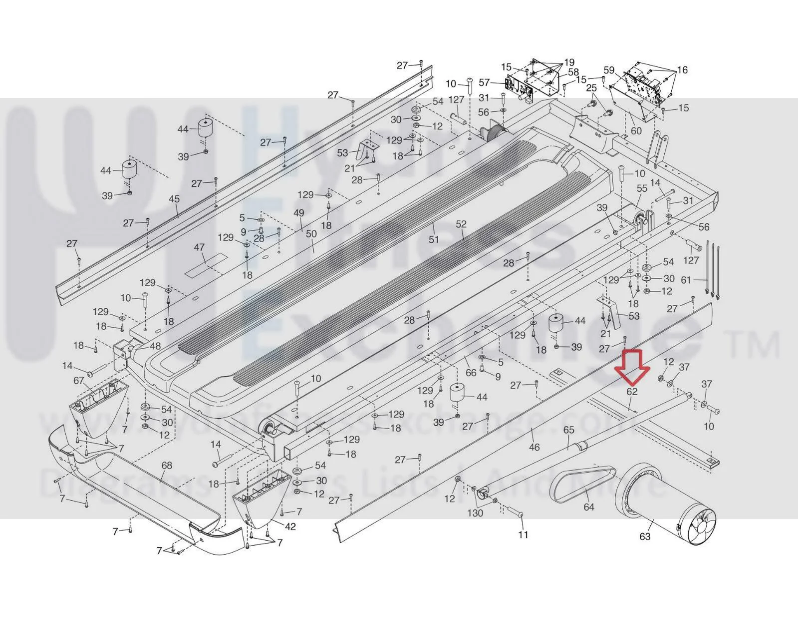 Nordictrack Commercial 1250 1750 2450 EXP 10i 7i Treadmill Latch Crossbar 449611 - Image 2